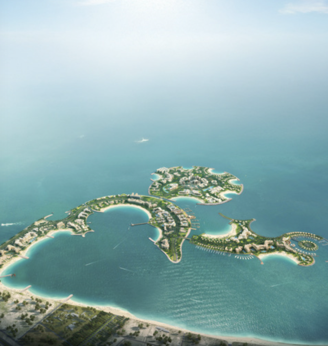 Aerial view of Al Marjan Island development